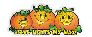 Jesus lights my way, pumpkins